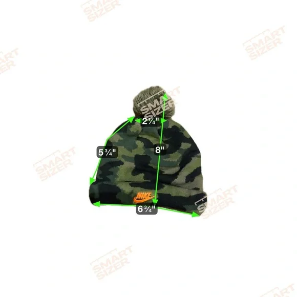 Nike Kids Camo Beanie with Pom - Black, Green, and Orange - Picture 7 of 7